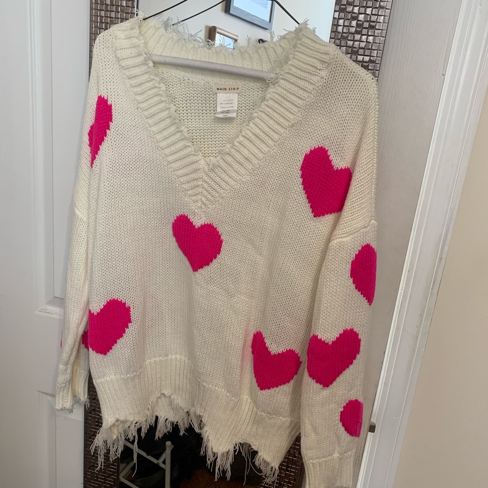 Heart Frayed Sweater